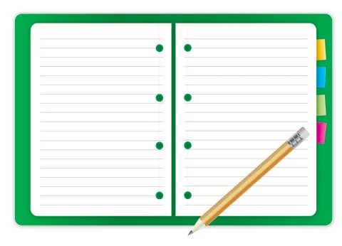 Isolated notebook on white background Stock Photos