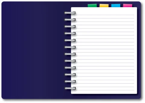 Isolated notebook on white background Stock Photos