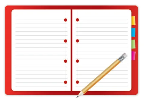 Isolated notebook on white background Stock Photos