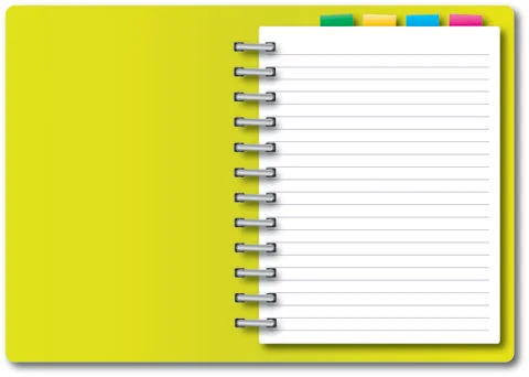 Isolated notebook on white background Stock Photos