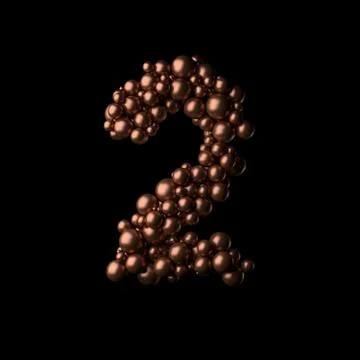 Isolated numeral 2 on black background Stock Illustration