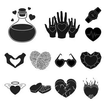 Isolated object of abstract and shape symbol. Collection of abstract and love Stock Illustration