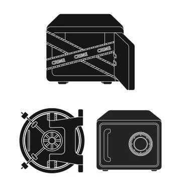 Isolated object of  and safe logo. Collection of  and cash vector icon for sto Stock Illustration
