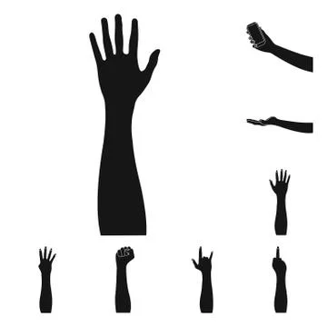 Isolated object of animated and thumb symbol. Set of animated and gesture vector Stock Illustration
