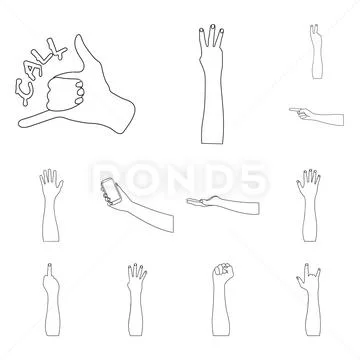 Isolated object of animated and thumb symbol. Set of animated and gesture stock Stock Illustration