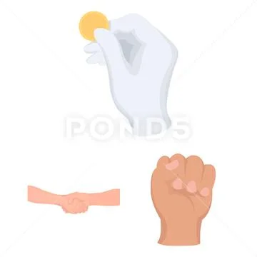 Isolated object of animated and thumb symbol. Set of animated and gesture stock Stock Illustration