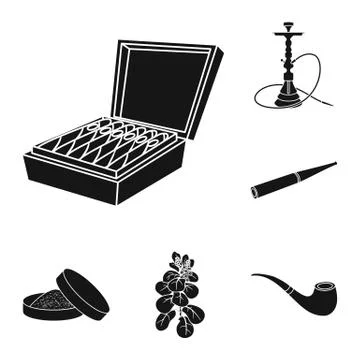 Isolated object of anti and habit sign. Collection of anti and tobacco stock Stock Illustration