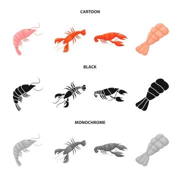 Isolated object of appetizer and ocean symbol. Set of appetizer and delicacy Stock Illustration