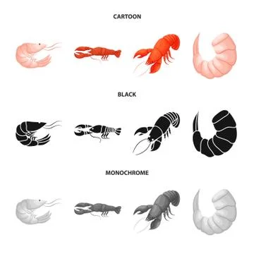 Isolated object of appetizer and ocean logo. Set of appetizer and delicacy Stock Illustration
