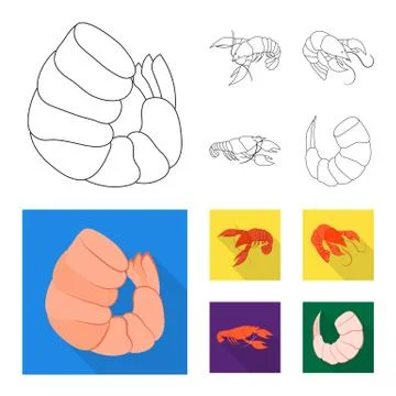 Isolated object of appetizer and ocean symbol. Set of appetizer and delicacy Stock Illustration