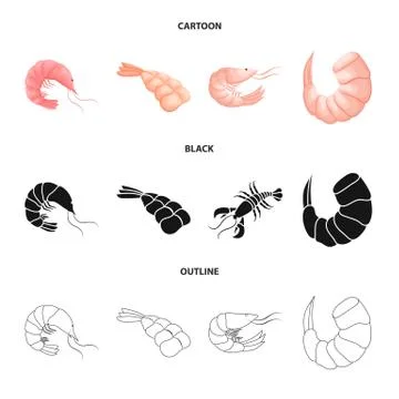 Isolated object of appetizer and ocean symbol. Set of appetizer and delicacy Stock Illustration