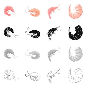 Isolated object of appetizer and ocean icon. Set of appetizer and delicacy Stock Illustration