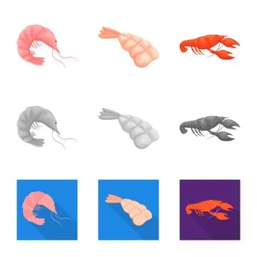 Isolated object of appetizer and ocean symbol. Set of appetizer and delicacy Stock Illustration