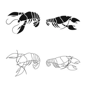 Isolated object of appetizer and ocean sign. Collection of appetizer and Stock Illustration