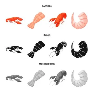 Isolated object of appetizer and ocean symbol. Collection of appetizer and Stock Illustration
