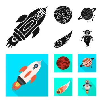 Isolated object of astronomy and technology logo. Set of astronomy and sky stock Illustrazione stock