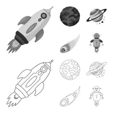 Isolated object of astronomy and technology icon. Collection of astronomy and Illustrazione stock