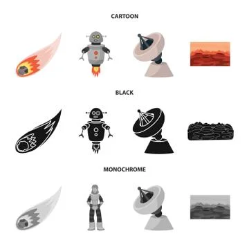 Isolated object of astronomy and technology sign. Set of astronomy and sky stock Illustrazione stock