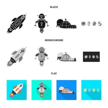 Isolated object of astronomy and technology symbol. Set of astronomy and sky イラスト素材