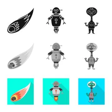 Isolated object of astronomy and technology icon. Collection of astronomy and Illustrazione stock