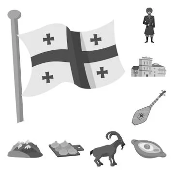 Isolated object of attributes and tourism icon. Set of attributes and national Stock Illustration