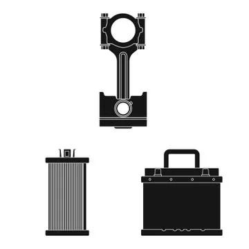 Isolated object of auto and part symbol. Collection of auto and car stock symbol Stock Illustration