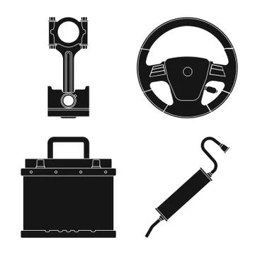 Isolated object of auto and part symbol. Collection of auto and car stock vector Stock Illustration