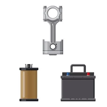 Isolated object of auto and part icon. Collection of auto and car stock symbol Stock Illustration