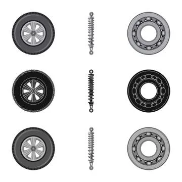Isolated object of auto and part sign. Collection of auto and car stock vector Stock Illustration