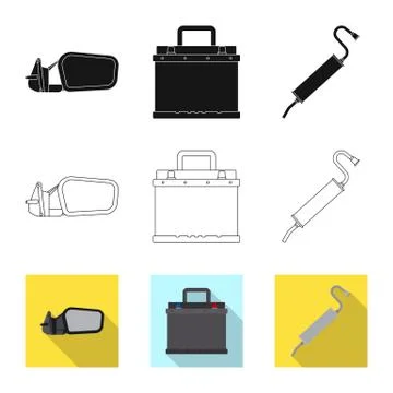 Isolated object of auto and part icon. Collection of auto and car vector icon Stockillustratie