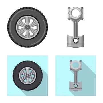 Isolated object of auto and part symbol. Set of auto and car stock symbol for Stock-Illustration