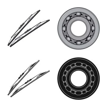 Isolated object of auto and part logo. Collection of auto and car stock symbol Stock-Illustration