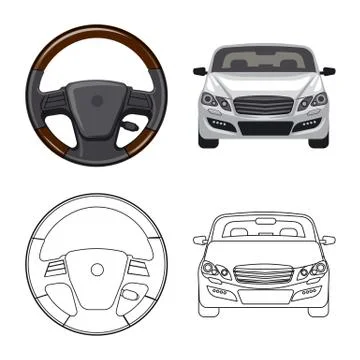 Isolated object of auto and part sign. Set of auto and car vector icon for stock Stock Illustration