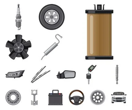 Isolated object of auto and part logo. Set of auto and car stock symbol for web. Stock-Illustration