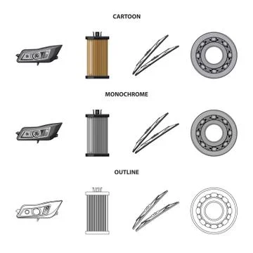 Isolated object of auto and part logo. Set of auto and car stock symbol for web. Stock-Illustration