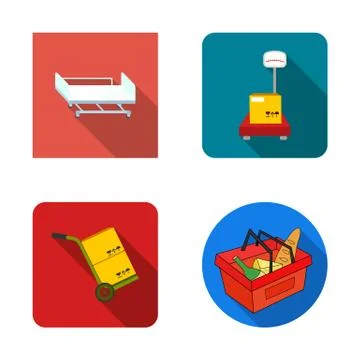Isolated object of basket and wicker symbol. Collection of basket and market Stock Illustration