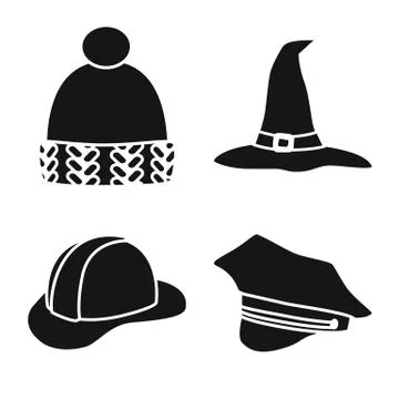 Isolated object of beanie and beret icon. Collection of beanie and napper stock Stock Illustration