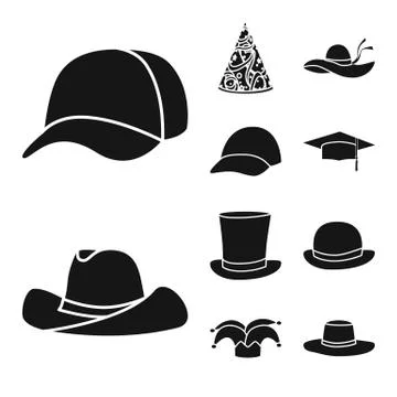 Isolated object of beanie and beret logo. Collection of beanie and napper stock Stock Illustration