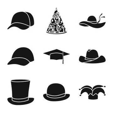 Isolated object of beanie and beret symbol. Set of beanie and napper vector icon Stock Illustration