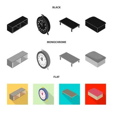 Isolated object of bedroom and room sign. Collection of bedroom and furniture Stock Illustration