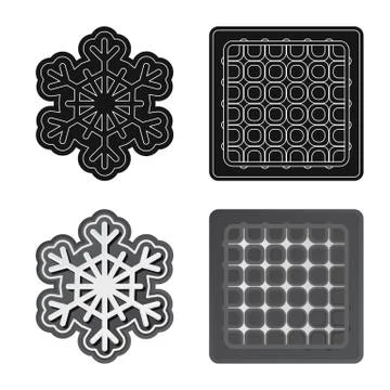 Isolated object of biscuit and bake logo. Collection of biscuit and chocolate Stock Illustration