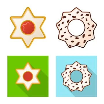 Isolated object of biscuit and bake symbol. Set of biscuit and chocolate stock Stock Illustration