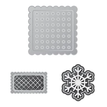 Isolated object of biscuit and bake symbol. Set of biscuit and chocolate vector Stock Illustration