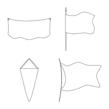 Isolated object of blank and canvas logo. Collection of blank and textile vector Stock Illustration