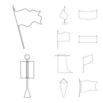 Isolated object of blank and canvas logo. Set of blank and textile vector icon Stock Illustration