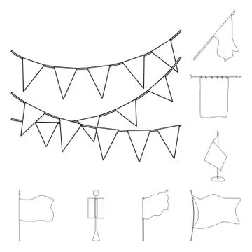 Isolated object of blank and canvas sign. Collection of blank and textile vector Stock Illustration