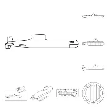 Isolated object of boat and navy sign. Set of boat and deep stock symbol for web 스톡 일러스트