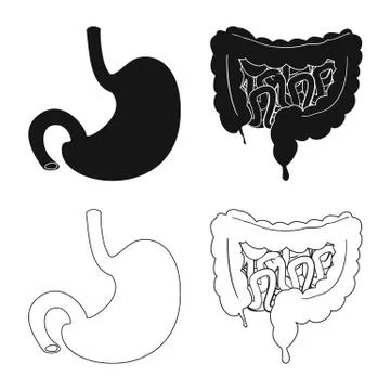 Isolated object of body and human logo. Collection of body and medical vector Stock Illustration