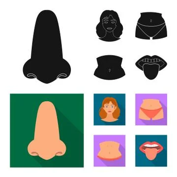 Isolated object of body and part icon. Collection of body and anatomy vector Stock Illustration