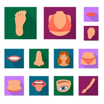 Isolated object of body and part logo. Set of body and anatomy stock vector Stock-Illustration
